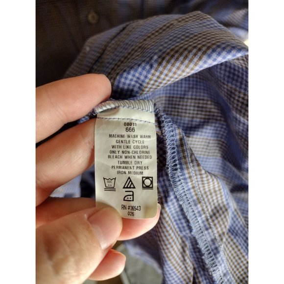 Kenneth Cole Reaction Men's Blue Micro Check Size 16-34/35 Shirt, Wrinkle Free, - Picture 5 of 6